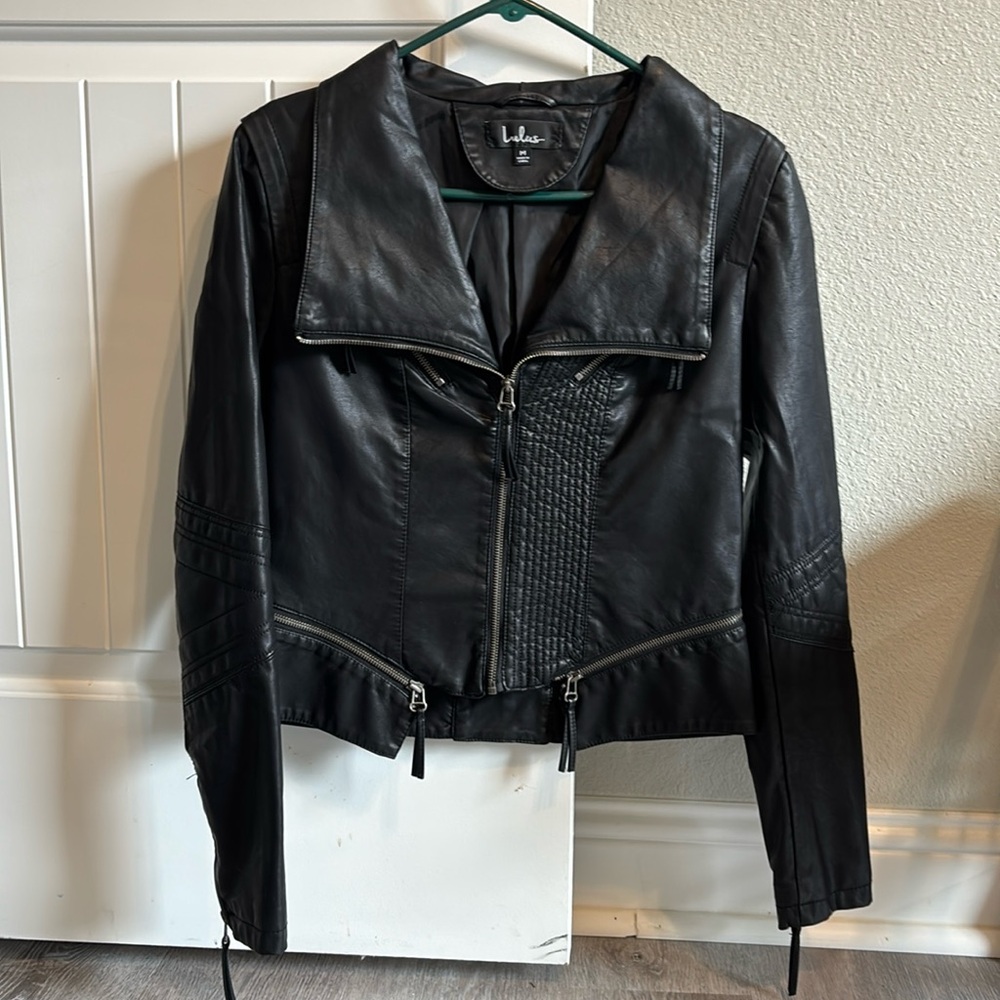 Lulus black leather jacket